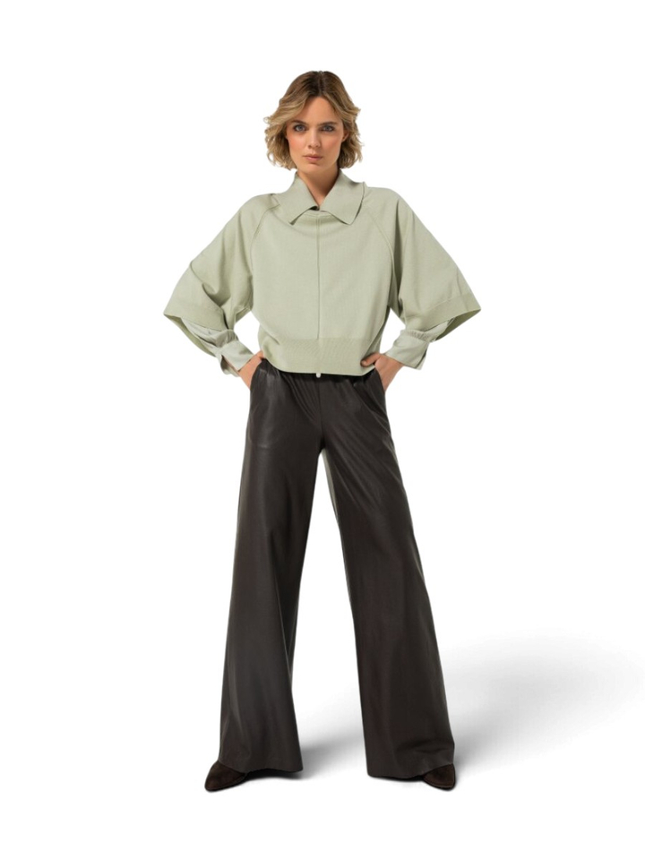 Muntgroene pull met kimono mouw Caroline Biss