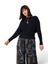 Donkerblauwe trui met ribbelpatroon Caroline Biss