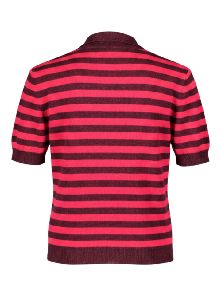 Bordeaux / rood gestreepte polo in wol Floor