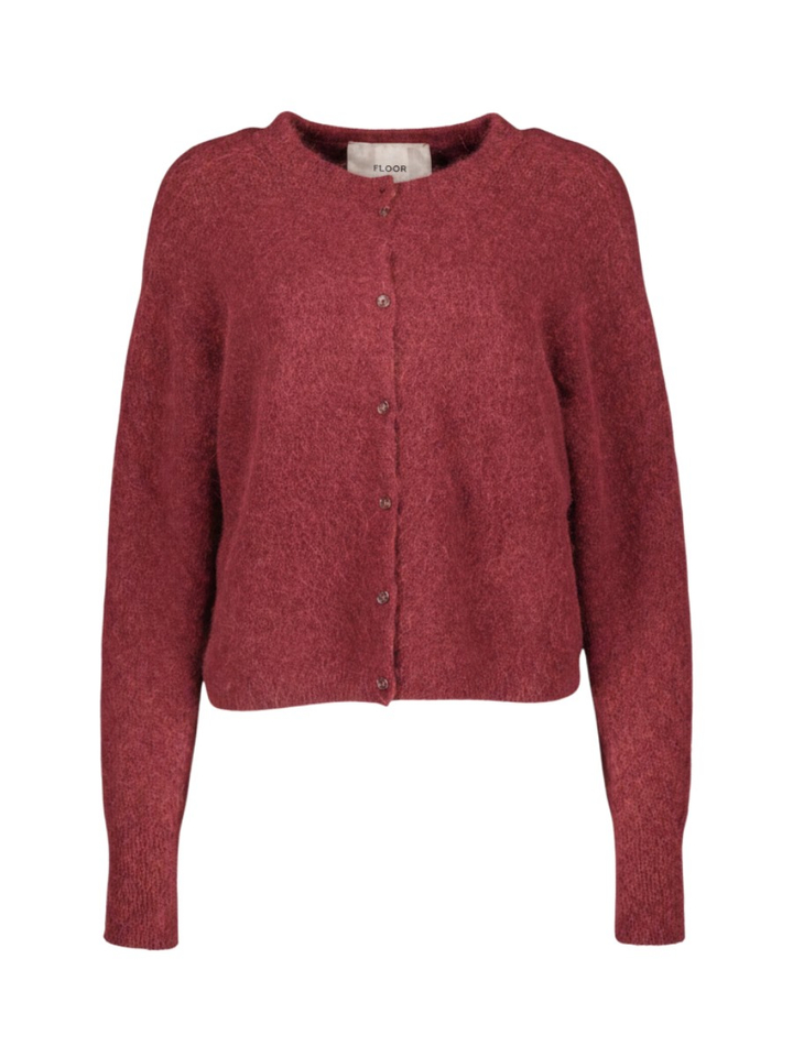 Bordeaux cardigan van alpaca wol met knopen Floor