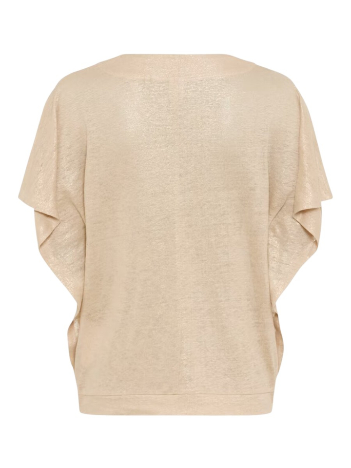 Goudkleurige linnen T-shirt Brax