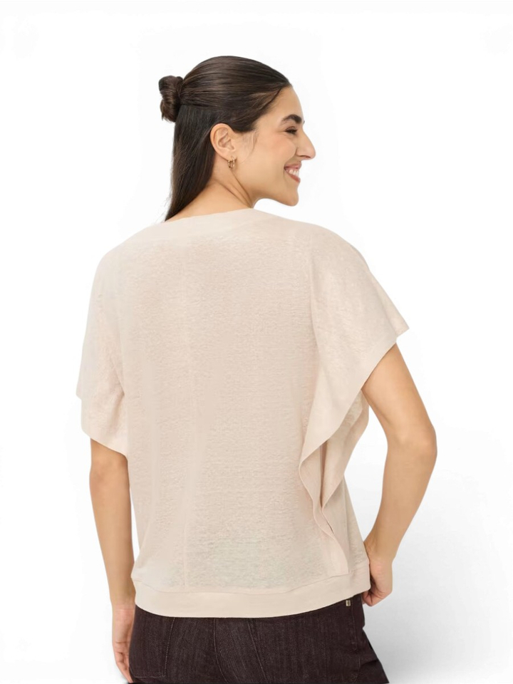 Goudkleurige linnen T-shirt Brax