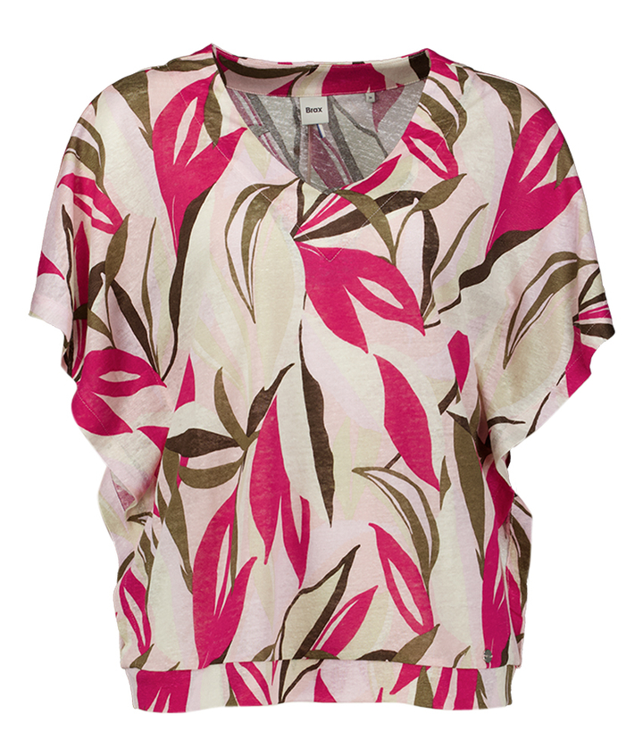 Multicolor linen T-shirty met print Brax