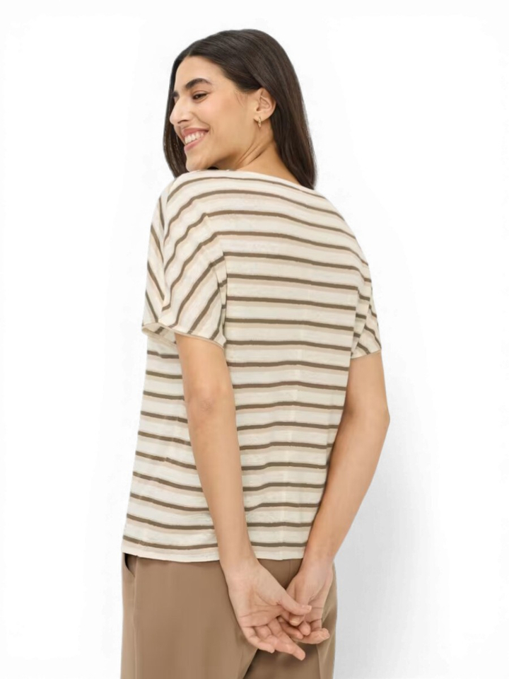 Beige gestreepte T-shirt Brax