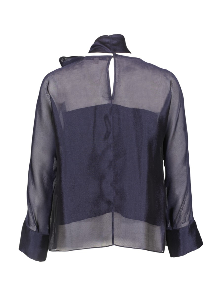 Donkerblauwe geklede blouse Flair Natan