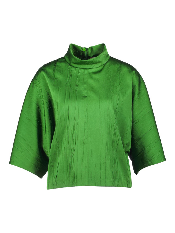 Groene bloes met reliëfpatroon Felix Oscar