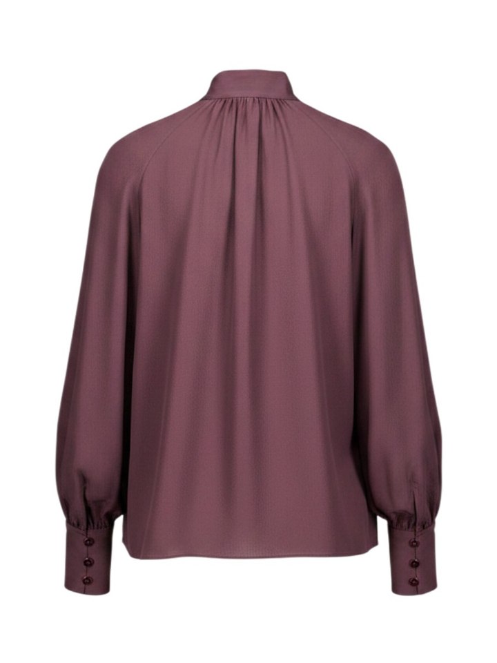 Bordeaux geklede bloes met strik Fable Natan 