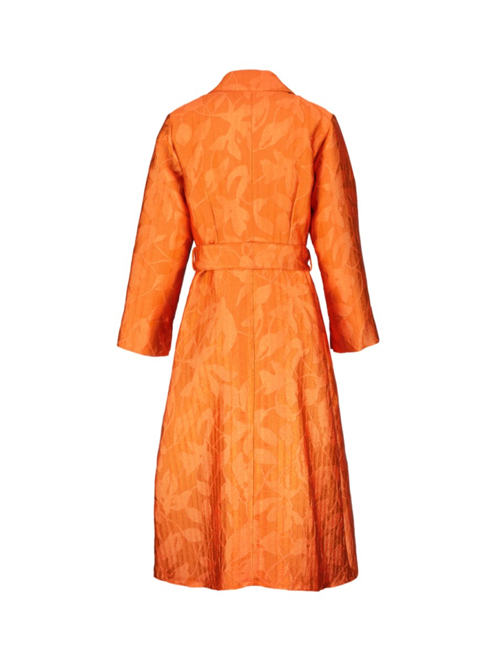 Oranje jurk in gestructureerde jacquard FENES Natan