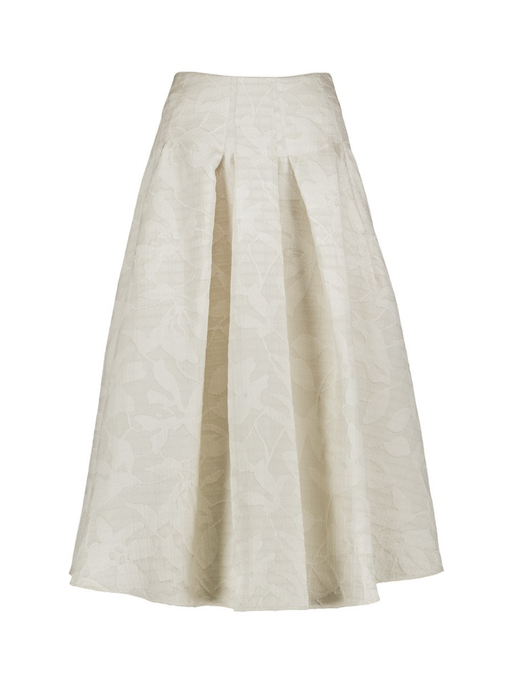 Ecru halflange rok met bloemenprint Famon Natan