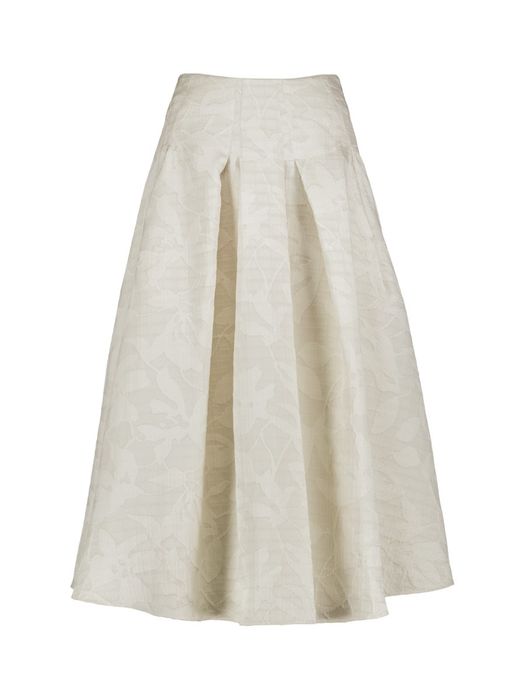 Ecru halflange rok met bloemenprint Famon Natan