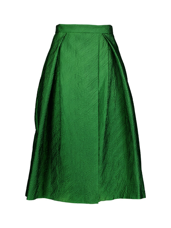 Groene rok met plooi en split Fact Batab 