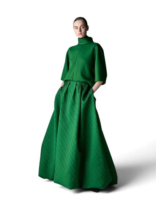 Groene rok met plooi en split Fact Batab