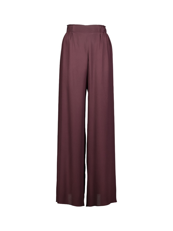 Bordeaux losvallende broek met elastiek Fever Natan