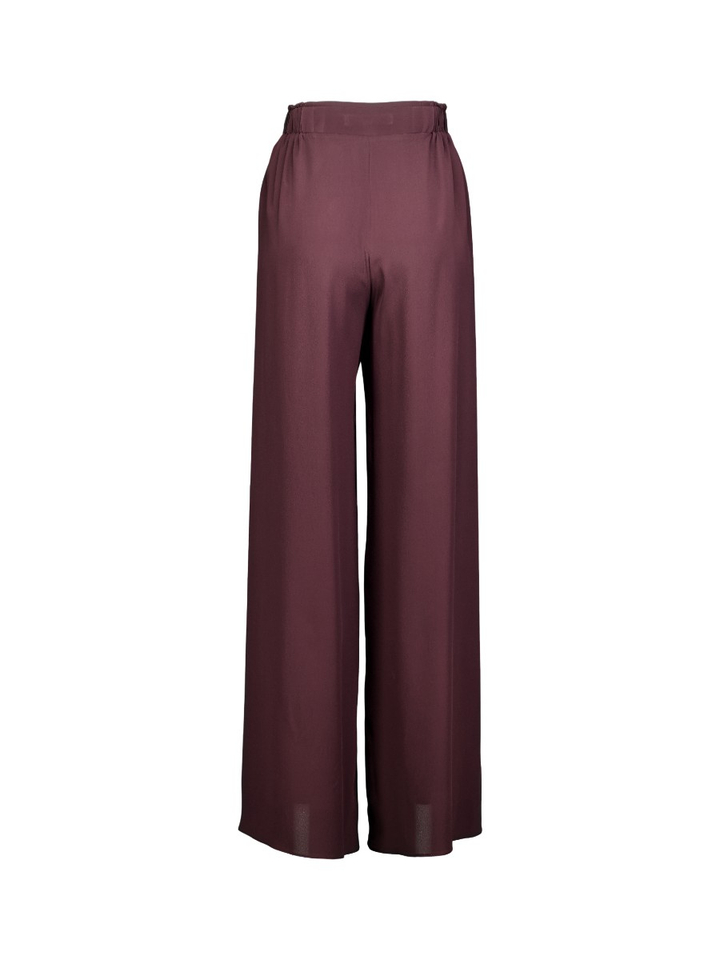 Bordeaux losvallende broek met elastiek Fever Natan