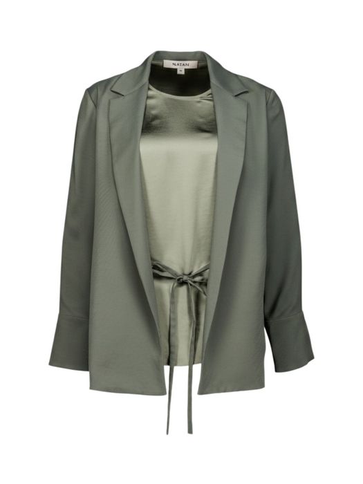 Kaki groene blazer met samenhangende bloes Fesar Natan