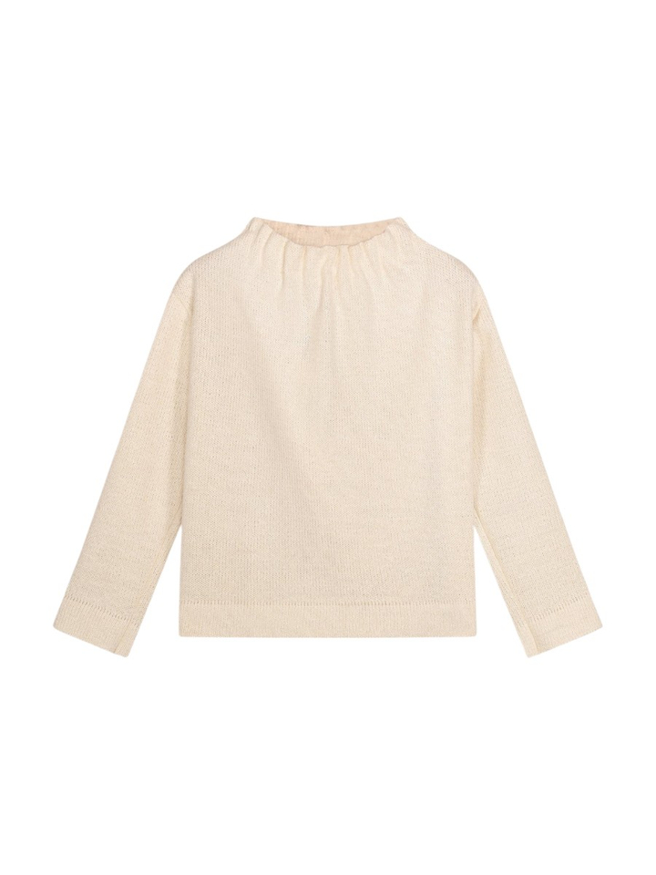 Beige trui met detail op de hals Omy Lapatec Natan