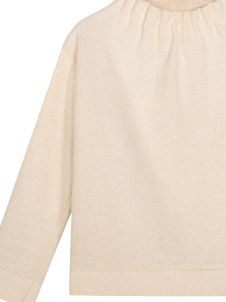 Beige trui met detail op de hals Omy Lapatec Natan
