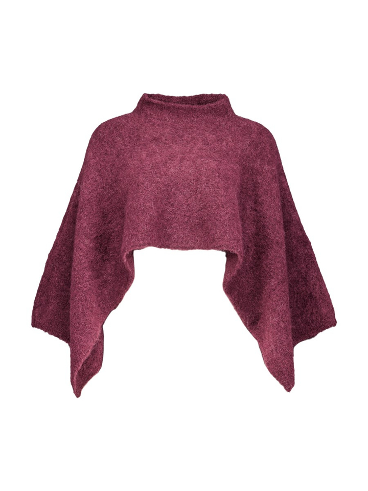 Bordeaux wollen korte poncho Oxana Alpamix Natan