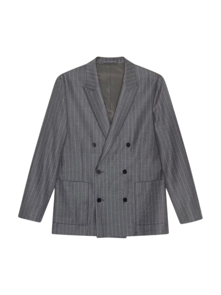 Grijze gestreepte blazer met zakken NN.07
