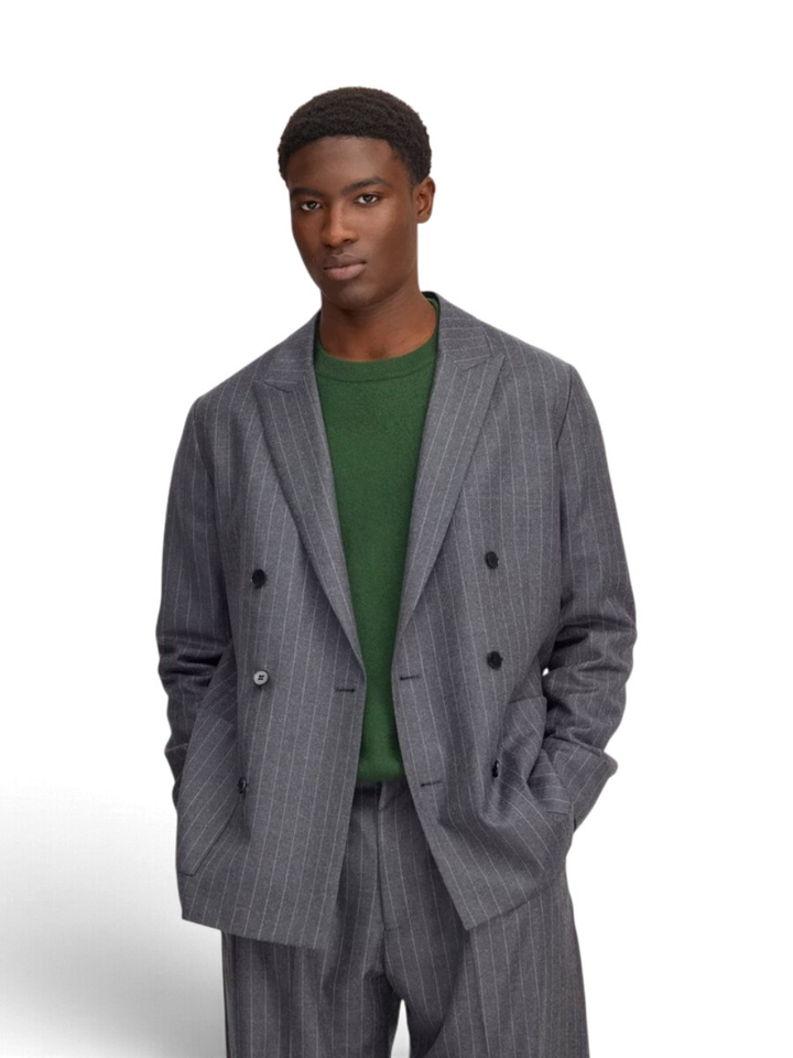 Grijze gestreepte blazer met zakken NN.07