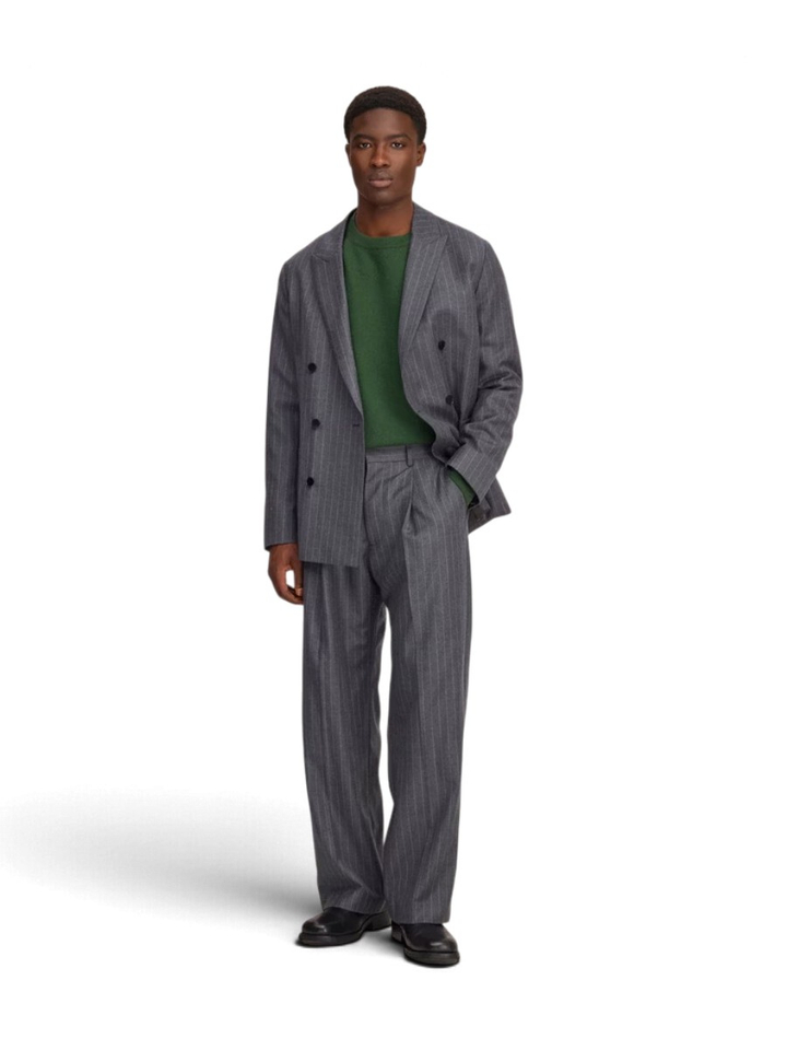 Grijs/wit gestreepte broek met plooien NN.07