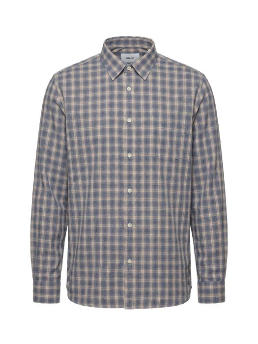 Blue check katoenen hemd (regular fit) met ruiten en lange mouwen Deon NN.07