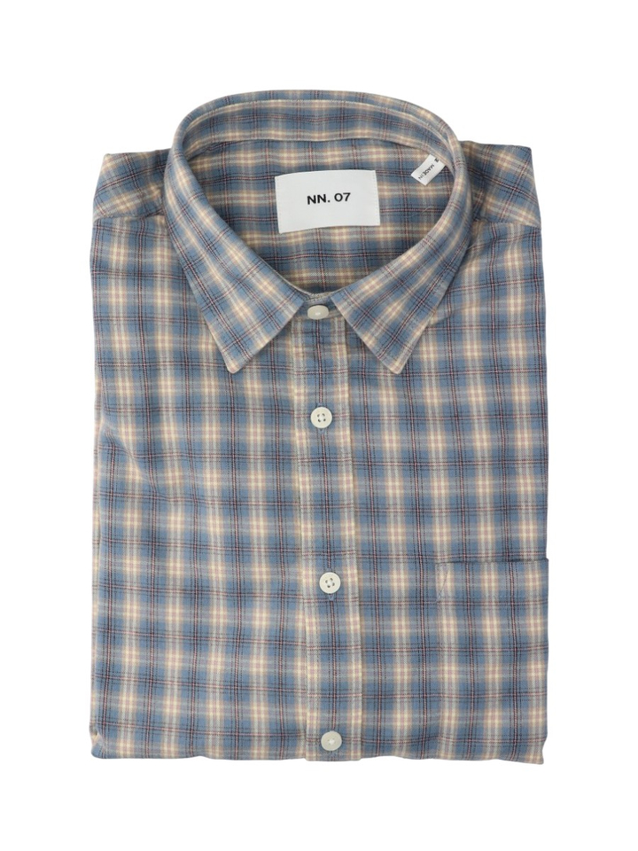 Blue check katoenen hemd (regular fit) met ruiten en lange mouwen Deon NN.07