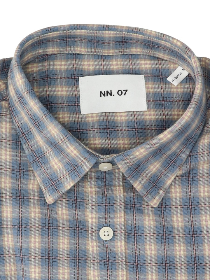 Blue check katoenen hemd (regular fit) met ruiten en lange mouwen Deon NN.07