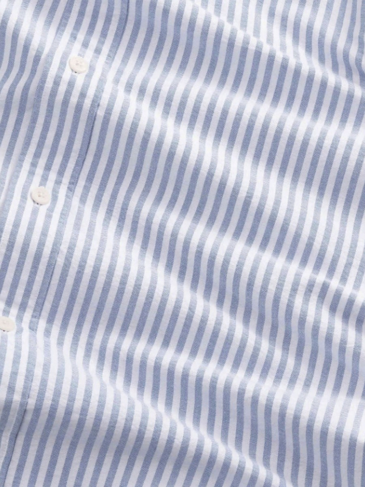 Blauw gestreept katoenen hemd ( regular fit ) met lange mouwen NN.07