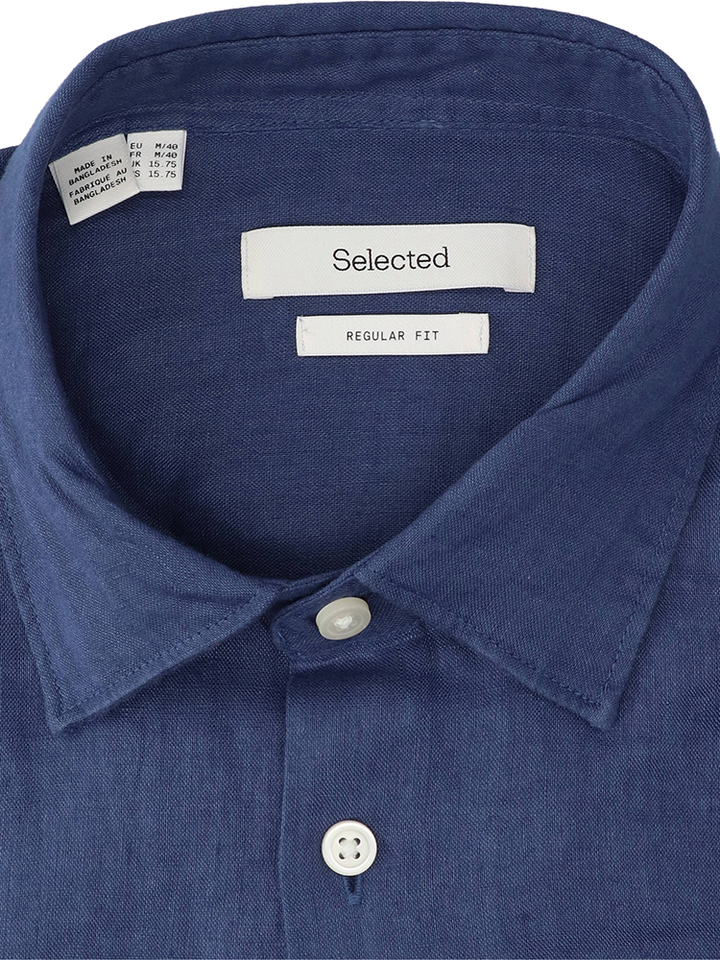 Oceana linnen hemd (regular fit) met lange mouwen Selected
