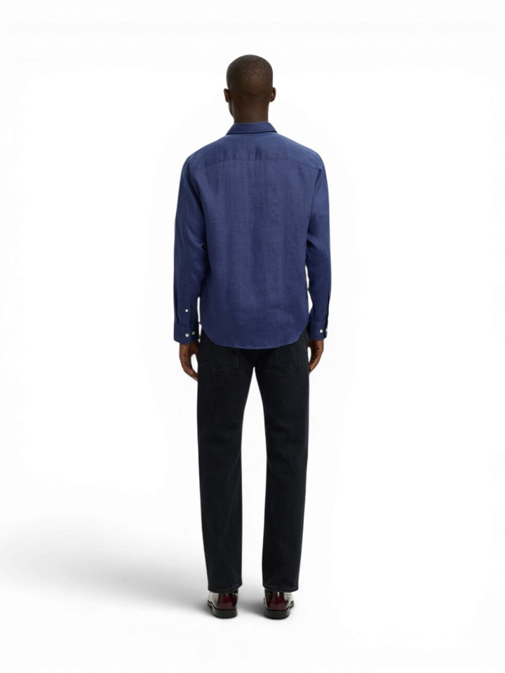 Oceana linnen hemd (regular fit) met lange mouwen Selected 
