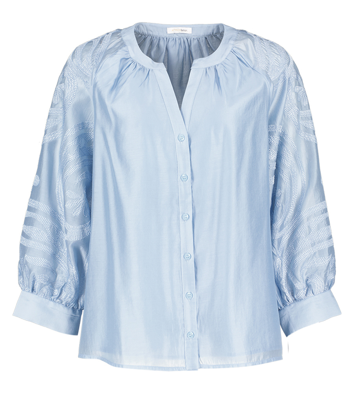 Blauwe bloes met broderie detail Minke Atmos