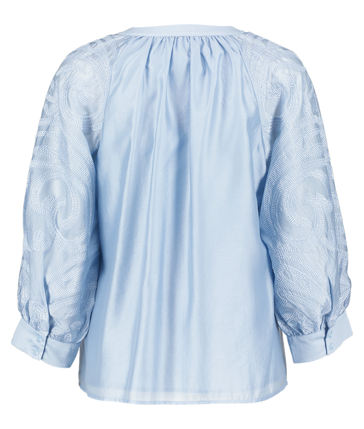 Blauwe bloes met broderie detail Minke Atmos