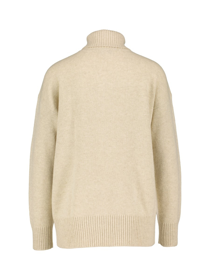 Multicolor beige wollen trui met rolkraag Dylan Jeff