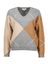 Grijze trui met bruin/beige ruitmotief Aspen Jeff