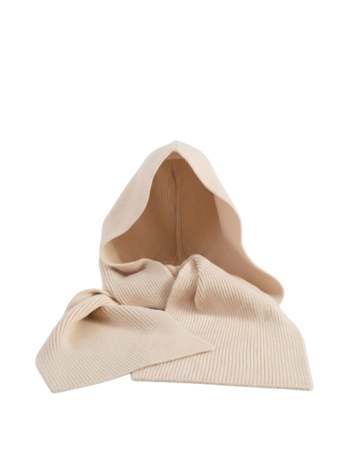 Beige wollen sjaal met capuchon Nack Jeff