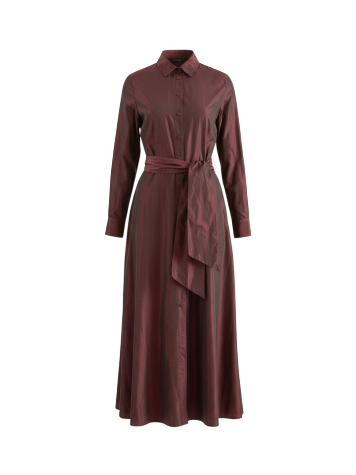 Bordeaux maxi-jurk in glanzende stof Rosso 35