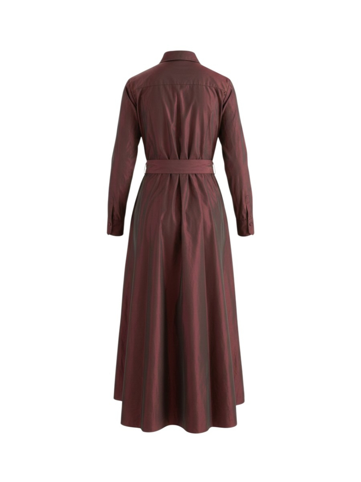 Bordeaux maxi-jurk in glanzende stof Rosso 35