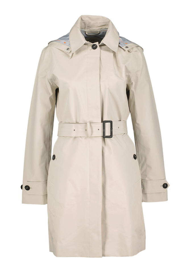 Beige trenchoat met kap Save The Duck