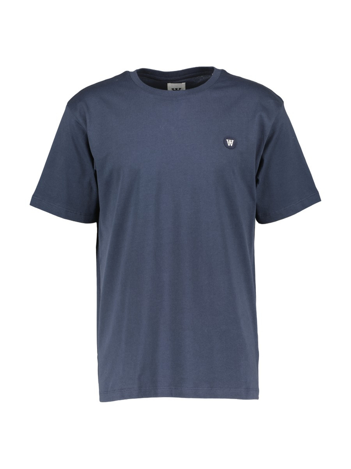 Donkerblauwe T-shirt Double A By Wood Wood