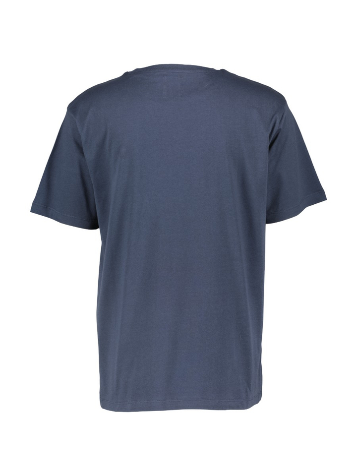 Donkerblauwe T-shirt Double A By Wood Wood