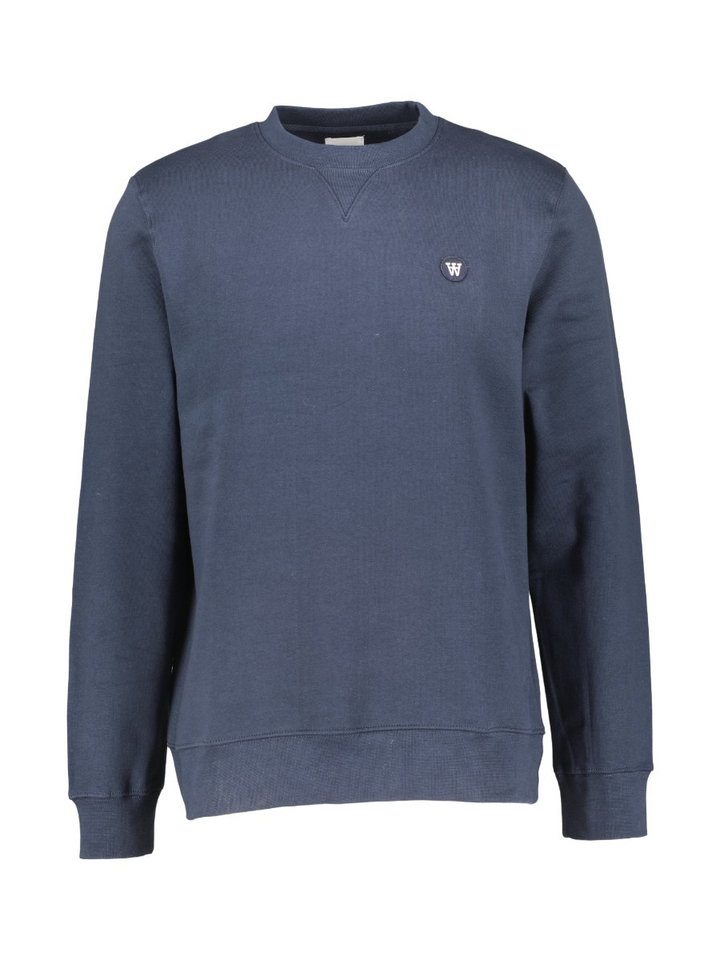 Donkerblauwe katoenen sweater Doubke A By Wood Wood