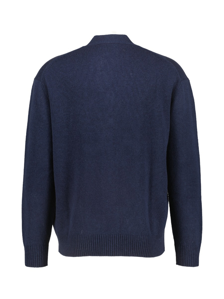 Donkerblauwe gebreide cardigan in wol Double A By Wood Wood