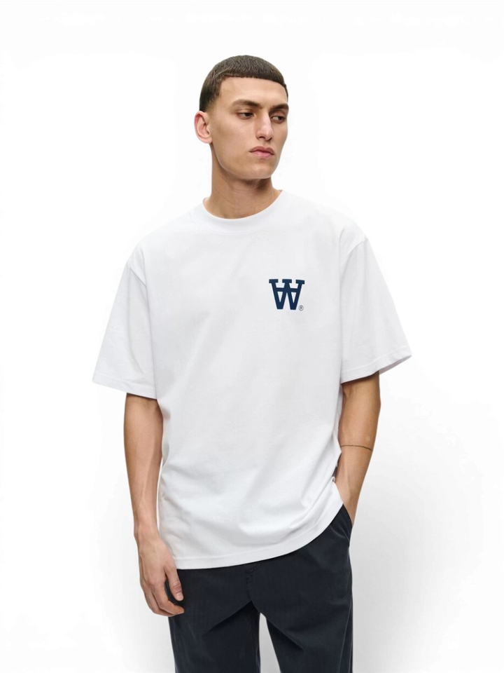 Witte katoenen T-shirt Double A By Wood Wood