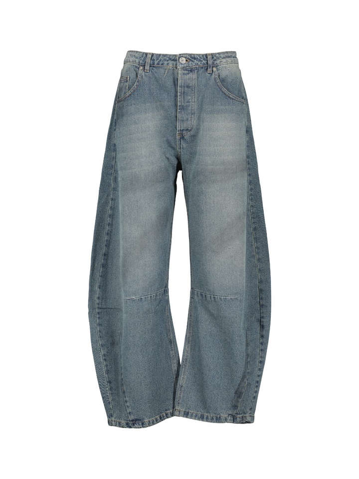 Denim blauwe barrel fit jeans O'mer 