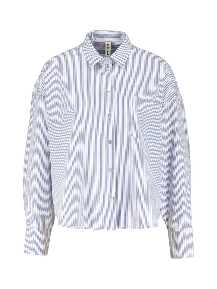 Blauwe gestreepte blouse O'mer 