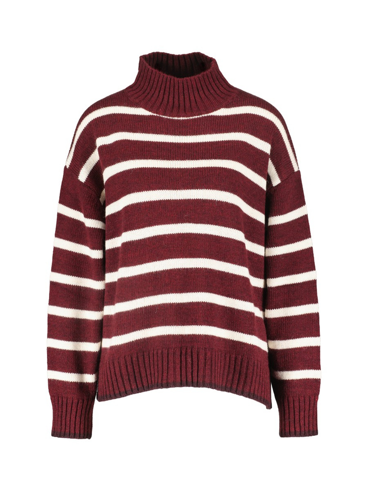 Bordeaux/wit gestreepte pull O'mer