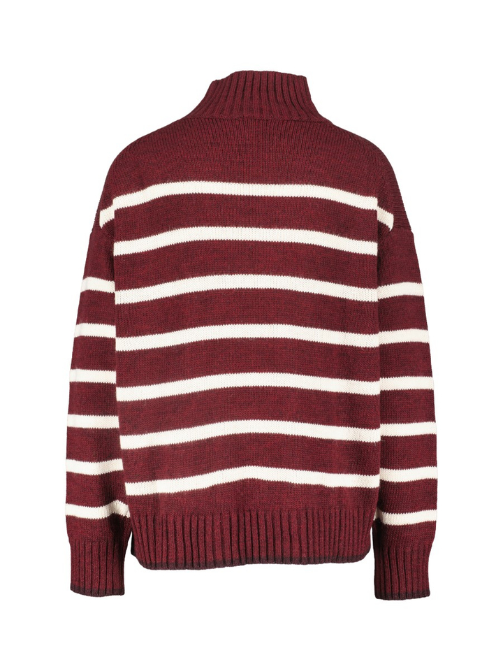 Bordeaux/wit gestreepte pull O'mer