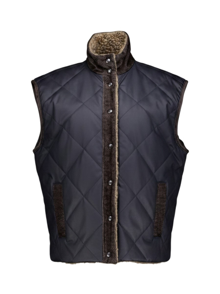 Blauwe bodywarmer met teddy Justa Collectors Club