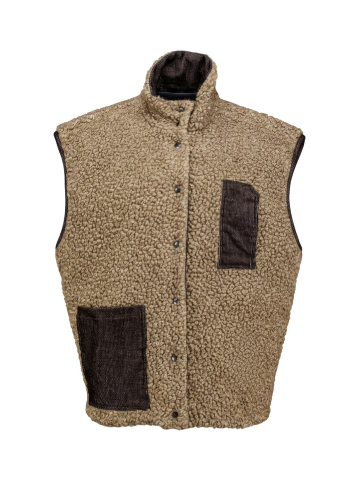 Blauwe bodywarmer met teddy Justa Collectors Club